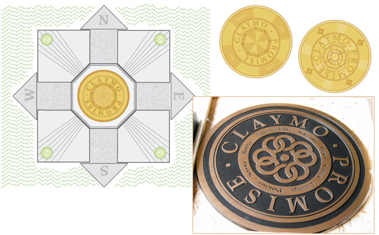 signage claymo medallion